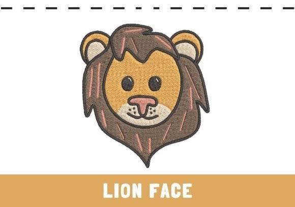 Baby Lion Face: A Charming Wild Animal Embroidery Design