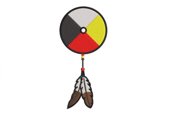 Medicine Wheel with Feathers