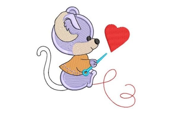 Mouse with Heart: A Charming Embroidery Design for Meaningful Gifts